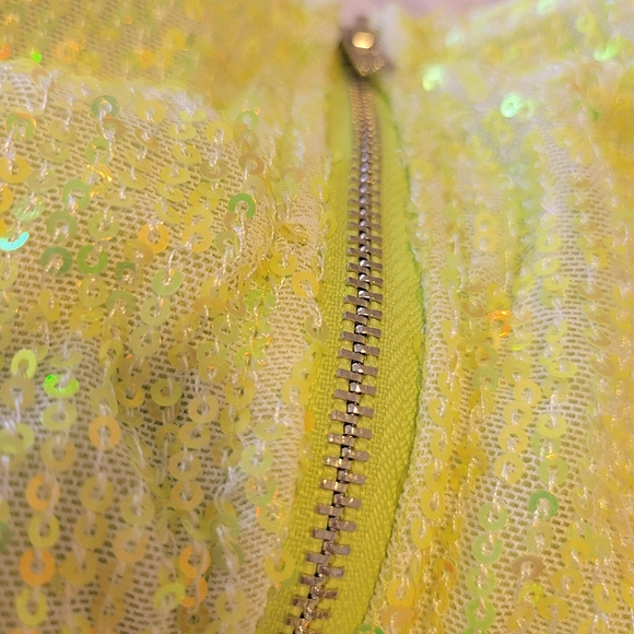 Pretty Little Thing Lime Sequin Wrap Midi Skirt - Picture 4 of 6